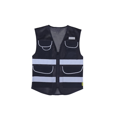 2W International Premium Safety Vest, Black, 3X-Large CV-BK 3XL